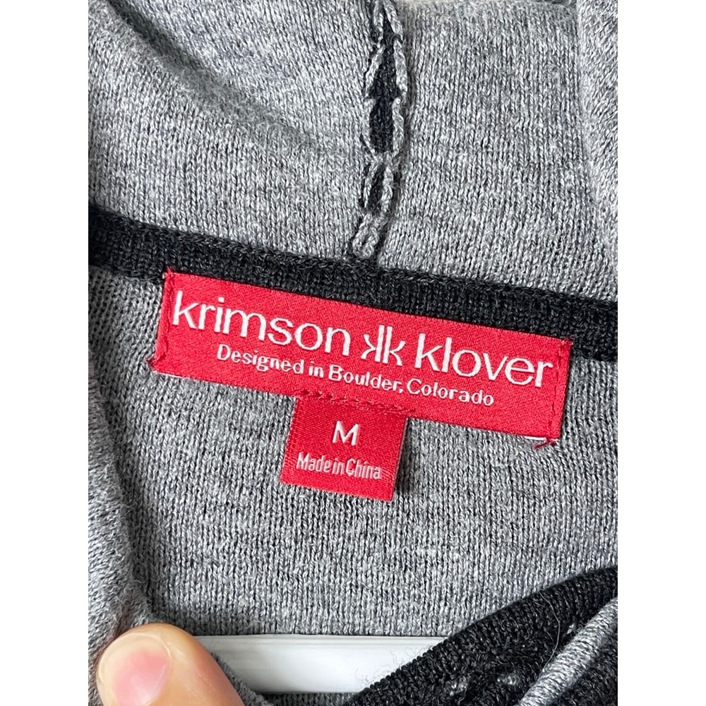 Krimson Klover Merino Wool Blend Knit Hoodie Thumbhole Sweater Tunic Top Black M - Picture 6 of 12
